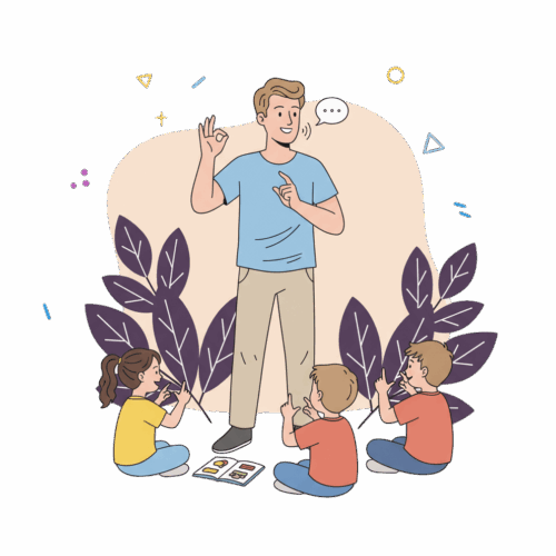 Enfance-et-Merveilles_formations-petite-enfance-illustration-animateur-dateliers-de-communication-par-signe-associe-a-la-parole