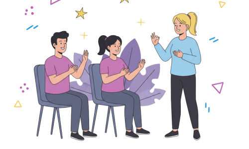 Enfance-et-Merveilles_formations-petite-enfance-illustration-formateur-en-communication-par-signe-associe-a-la-parole